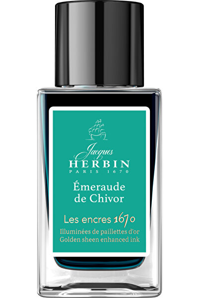 Jacques Herbin Sticlă de cerneală 15 ml - Emeraude de Chivor