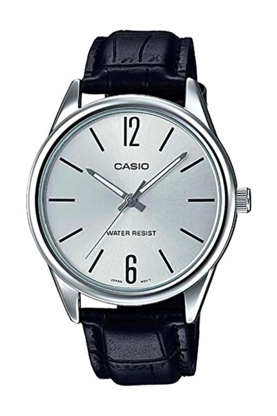 Casio Men's Leather Analog Watch MTP-V005L-7BUDF - 40 mm - Black