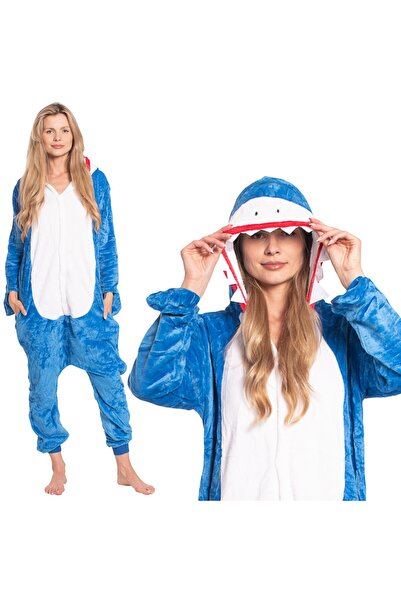 Other Pijama salopetă Kigurumi cu rechin — combinezon onesie pentru damă, cos...