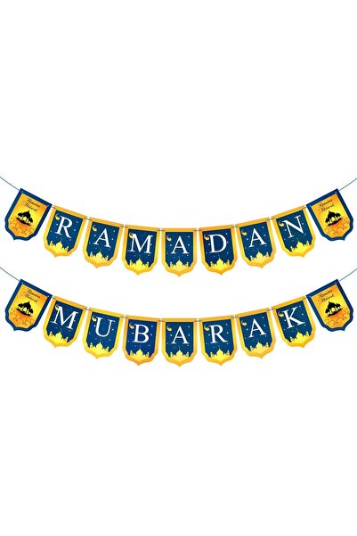 Other Banner Ramadan Mubarak - Decoratiuni Eid, Carton, 18 Steaguri, 18x13 cm...