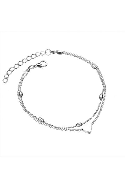 EFAYN.RO Bratara glezna dama, pandantiv inima, argintie, EFAYN