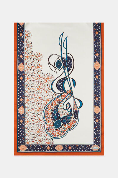 Vakko LACIVERT ÇIÇEK DESENLI TWILL ŞAL