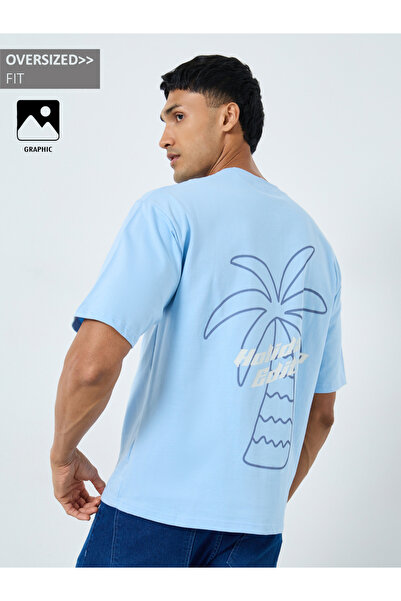 Styli Men Graphic Print Interlock Oversized T-Shirt