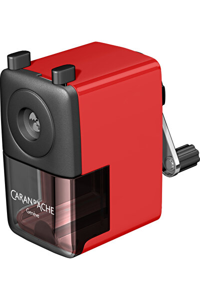 Caran d'Ache Червена пластмасова острилка с манивела