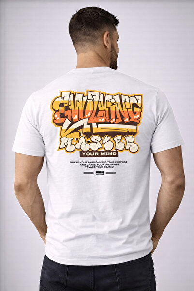 herkesemoda Your Mint Text Detailed Basic T-Shirt