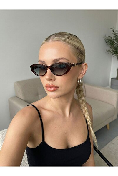 Goldmine Kadın Goldmine's Oval Güneş Gözlüğü UV400 Kahverengi Yeşil