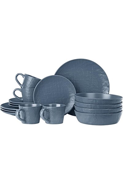 Navaris 16-piece Premium Ceramic Dinnerware Set, for 4 people, 2 types of pla...
