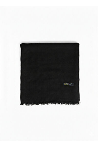 ÖZENSE Flamıed Anti-Sweat 4-Season Usable Cotton Black Color 100X100 cm Writing Scarf