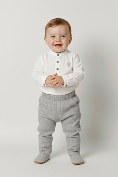 Bebezade طقم بنطلون مطرز بياقة ريفير هاكييم للأطفال الذكور