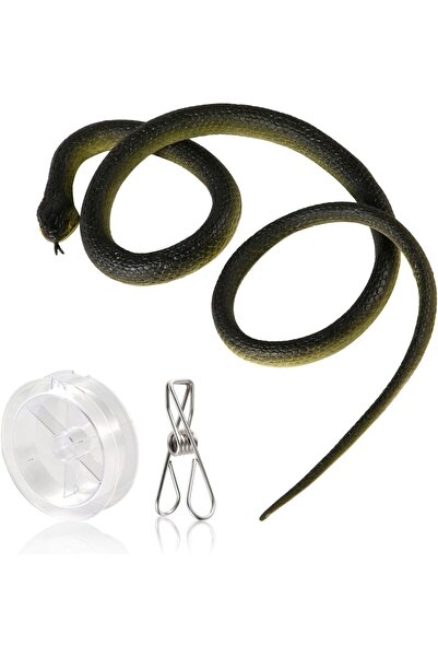 Other Rubber Snake for Pranks - with String and Metal Clip, 100 cm, Realistic...