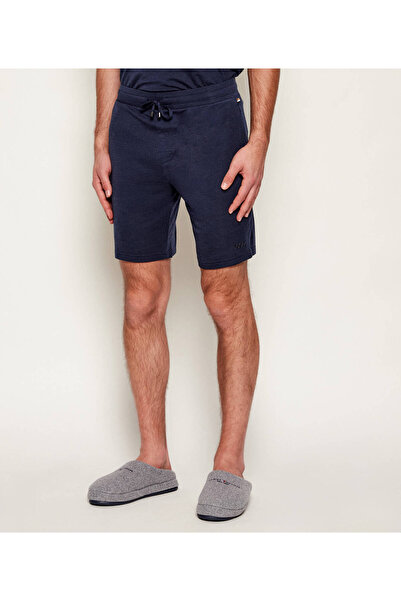 BOSS شورت رجالي ذو خصر عادي وقصة مستقيمة ومحتوى صوف باللون الأزرق الداكن 5055...