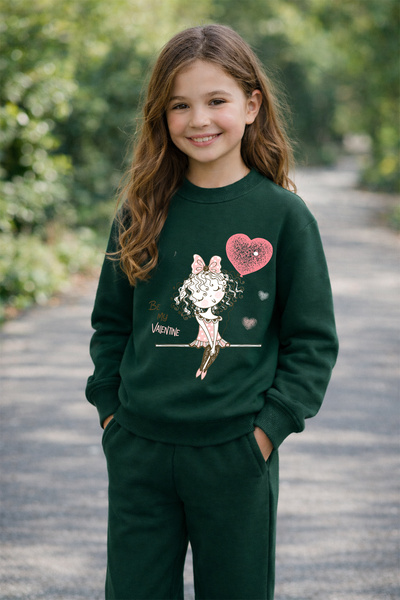 ADABEBEK Hanorac premium pentru copii, imprimat „Be My Valentine” 27027