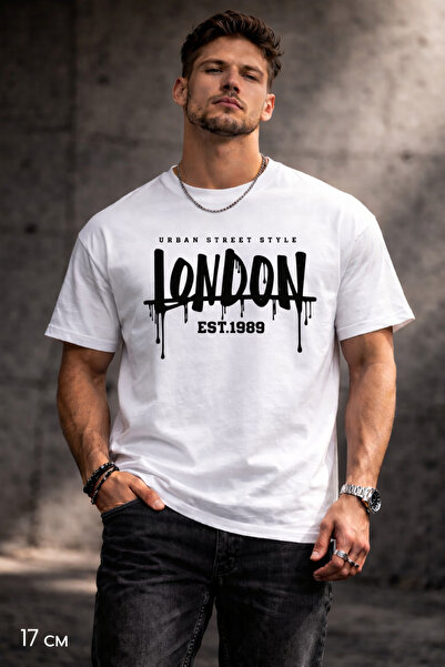 herkesemoda Urban Streat Text Detailed Basic T-Shirt