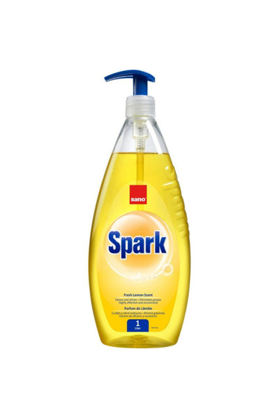 Sano Detergent lichid vase Spark Lemon, 1 litru