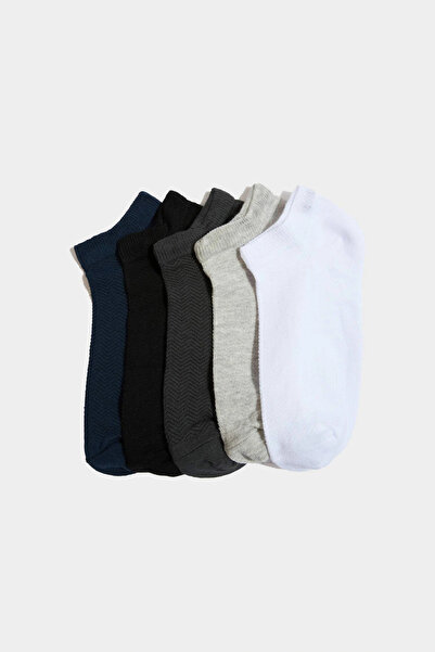 DeFacto F5273Axkr1 Multi-Colored Men's 5-Piece Cotton Bootie Socks