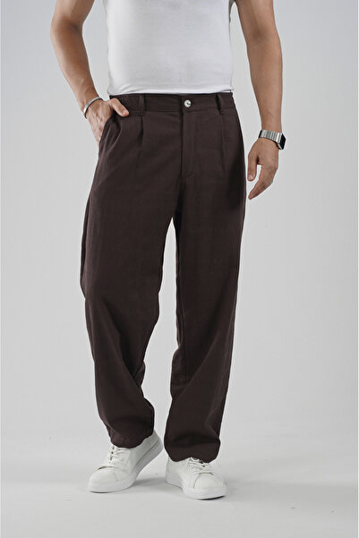 king brich Pleated Boyfriend Fit Men's Trousers