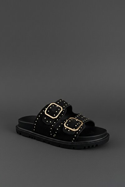 MUGGO Estiva Adjustable Double Buckle Studded Casual Women's Slippers