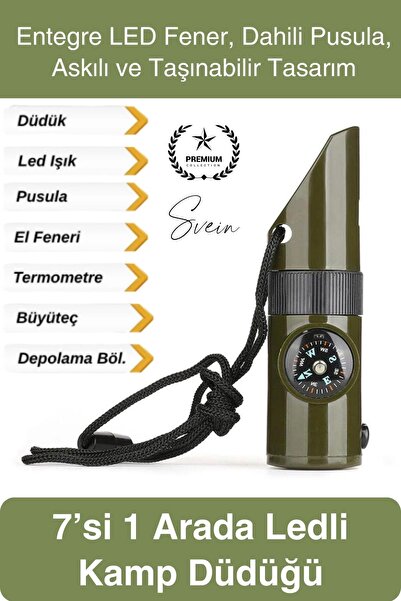 Svein #KampDüdüğü 7’si 1 Arada Acil Durum Düdüğü Kamp Pusulalı Fenerli Deprem...
