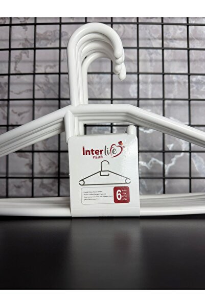 interlife plastik 24-Piece Clothes Hangers – Thick Durable Plastic Clothes Ha...