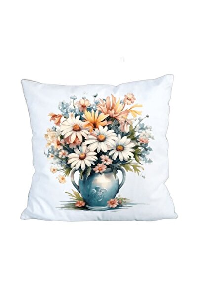 OEM Decorative Pillow 45x45 cm – Ceramic Vase with Spring Flowers