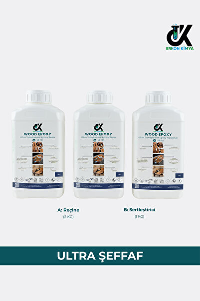 ERKON KİMYA Ultra Şeffaf Masa Döküm Tipi Epoksi Reçine - İnce Döküm (1-3 cm T...