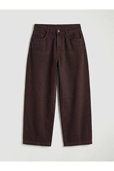 LC Waikiki Καφέ Παντελόνι Γκαμπαρντίνας για Κορίτσια με Χαλαρή Εφαρμογή (S6)