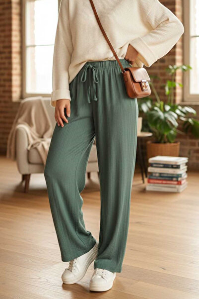 Swana Pantaloni de damă din țesătură cu model confortabil Tiril Tiril Strawbe...