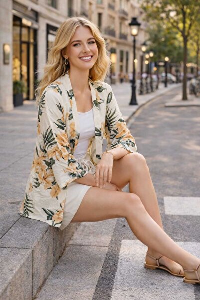 forte bella Ethnic Pattern Trend Mini Kimono