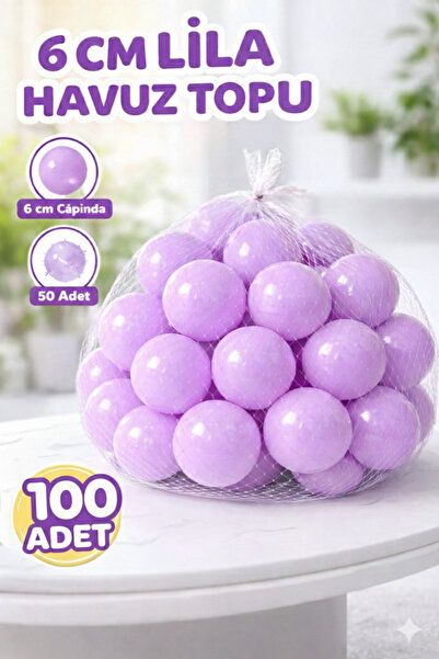 BebeMango Lila Renkli Şişme Oyun Havuzu Topları - 6 cm Çapında 100’lü Paket
