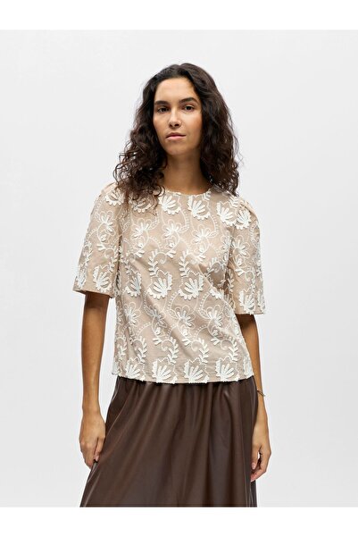 Object Bluse Bestickte