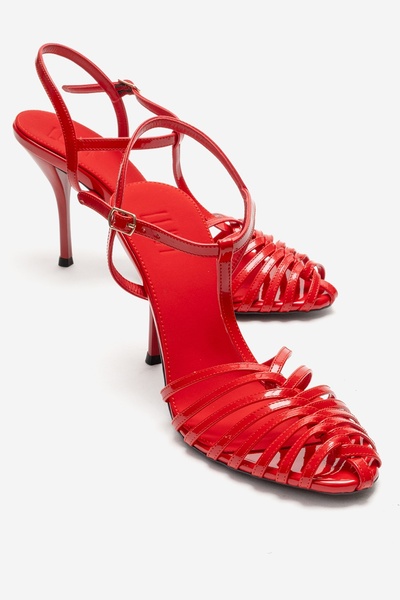 LuviShoes PASION Piele lacuită roșie pentru femei pantofi cu toc