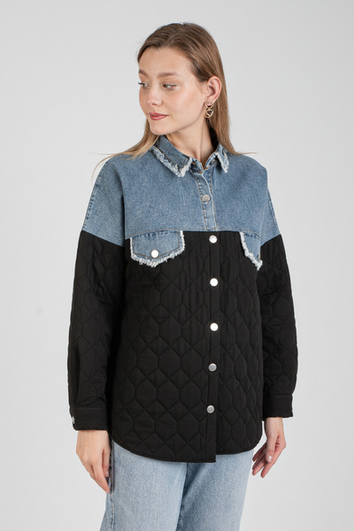 Hatun Atila Hatunatila Top Denim Quilted Jacket - 8557-14