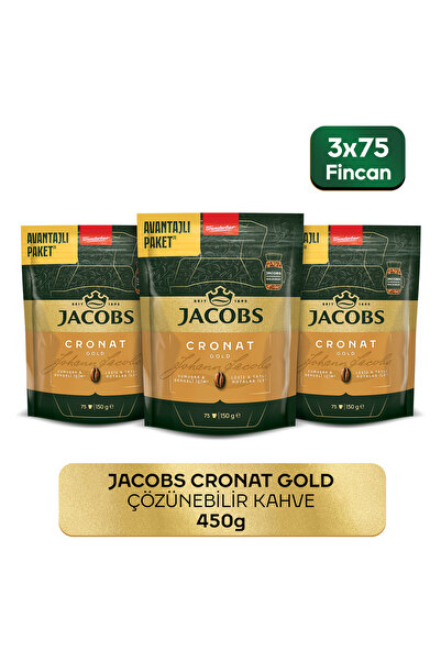 Jacobs Cronat Gold Granül Kahve 150 Gr X 3 Adet : 450 Gr