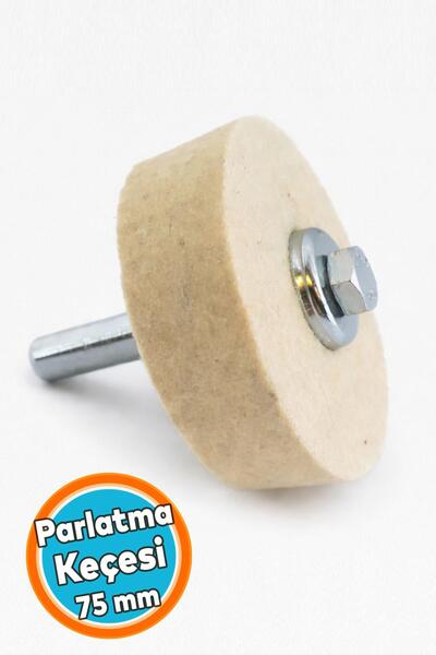 NZB Parlatma Keçesi 75 mm Matkap Uyumlu Civatalı Somunlu 1 Adet Set Metal Pas...