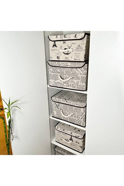 Thirty Three Design Set of 2 universal storage boxes, vintage, foldable, lid,...