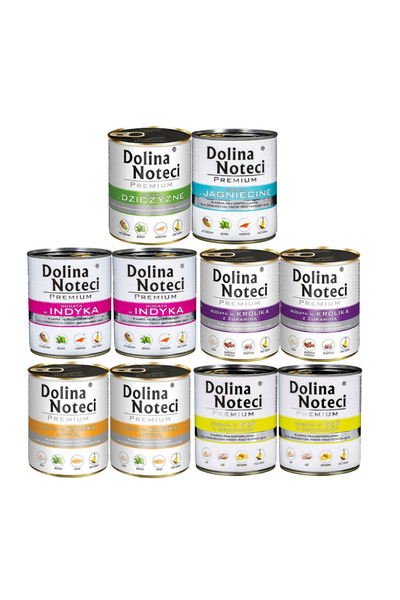 Dolina Noteci Hrană umedă premium pentru câini, MIX de arome, 10x800g