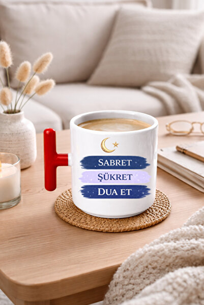 cekud tasarım baskı Ramazan Özel Tasarım Kupa Bardak – Sabret Şükret Dua Et –...
