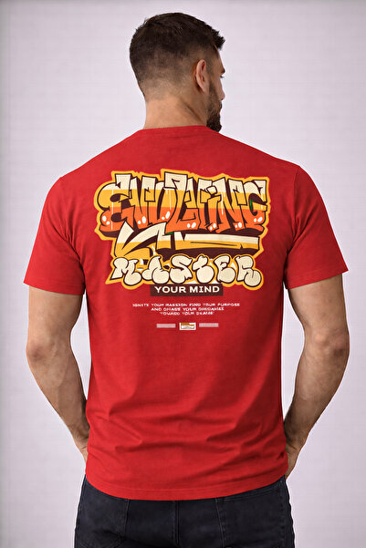 herkesemoda Your Mint Text Detailed Basic T-Shirt