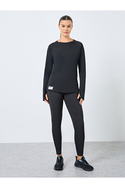 Styli Gymspire Edition - Label Rib Texture Long Sleeve Top