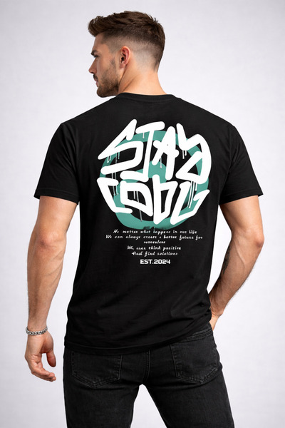 herkesemoda Βασικό T-Shirt με λεπτομέρεια κειμένου στην πλάτη