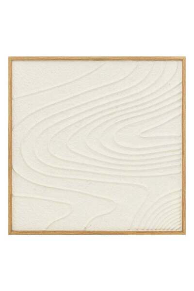 Generic Hateya Square Shaped 3D Wall Art White and Brown 80 x 80 cm