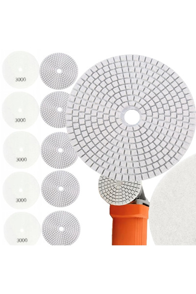 zola Set of 10 diamond discs 80 mm, grit 3000, velcro, dry/wet