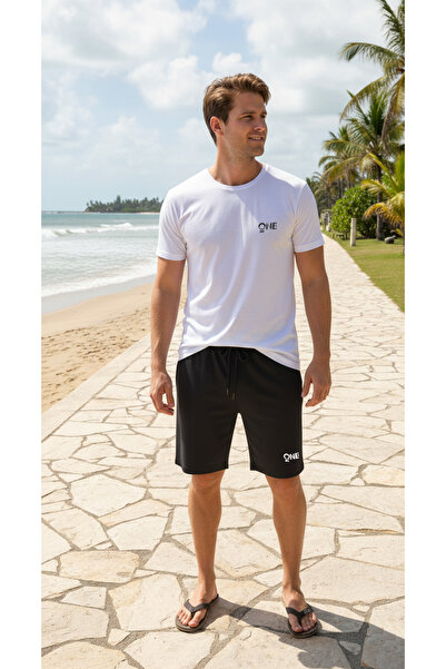 Fifty Color Unisex Custom Printed Basic T-Shirt and Shorts Combed Cotton Set