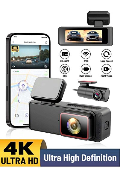 Generic كاميرا دانسنت داش كام 4K فائقة الوضوح 2.89 بوصة IPS 1080P كاميرا خلفي...