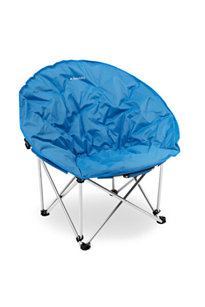 Navaris Folding Outdoor Chair, Supports up to 150 kg, Padded, Blue, 45134.1.23