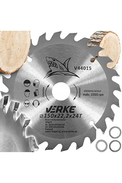 VERKE Диск за циркуляр vidia 24T, за дърво, 150 x 22,2 мм,
