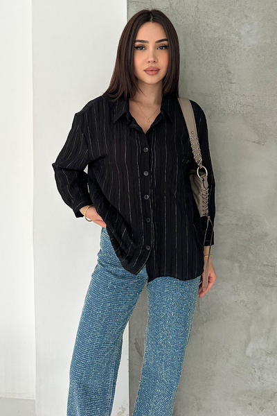 Noa&Noa Sequined Detailed Wrinkled Look Oversize Shirt – Breeze