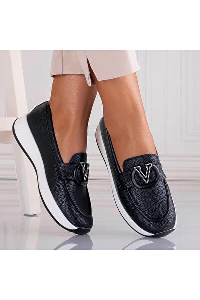 CAROLIE Women's Casual Black Shoes Made of Ecological Leather Nelisia, 38