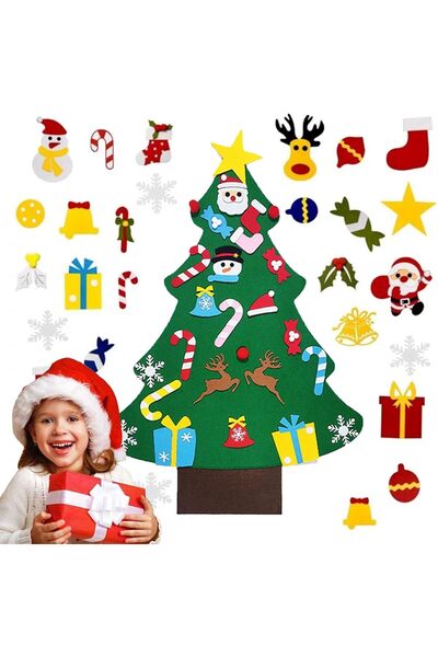 Other DIY Felt Christmas Tree - Set of 32 Removable Ornaments, Educational fo...