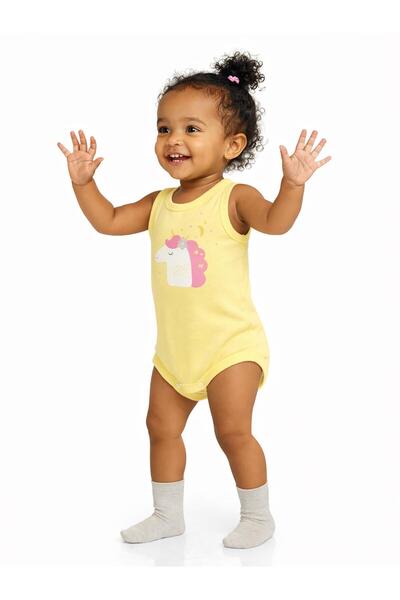 Civil Baby Unicorn Printed Snap Fastener Badi για 0-3 ετών - Κίτρινο 2-3 ετών